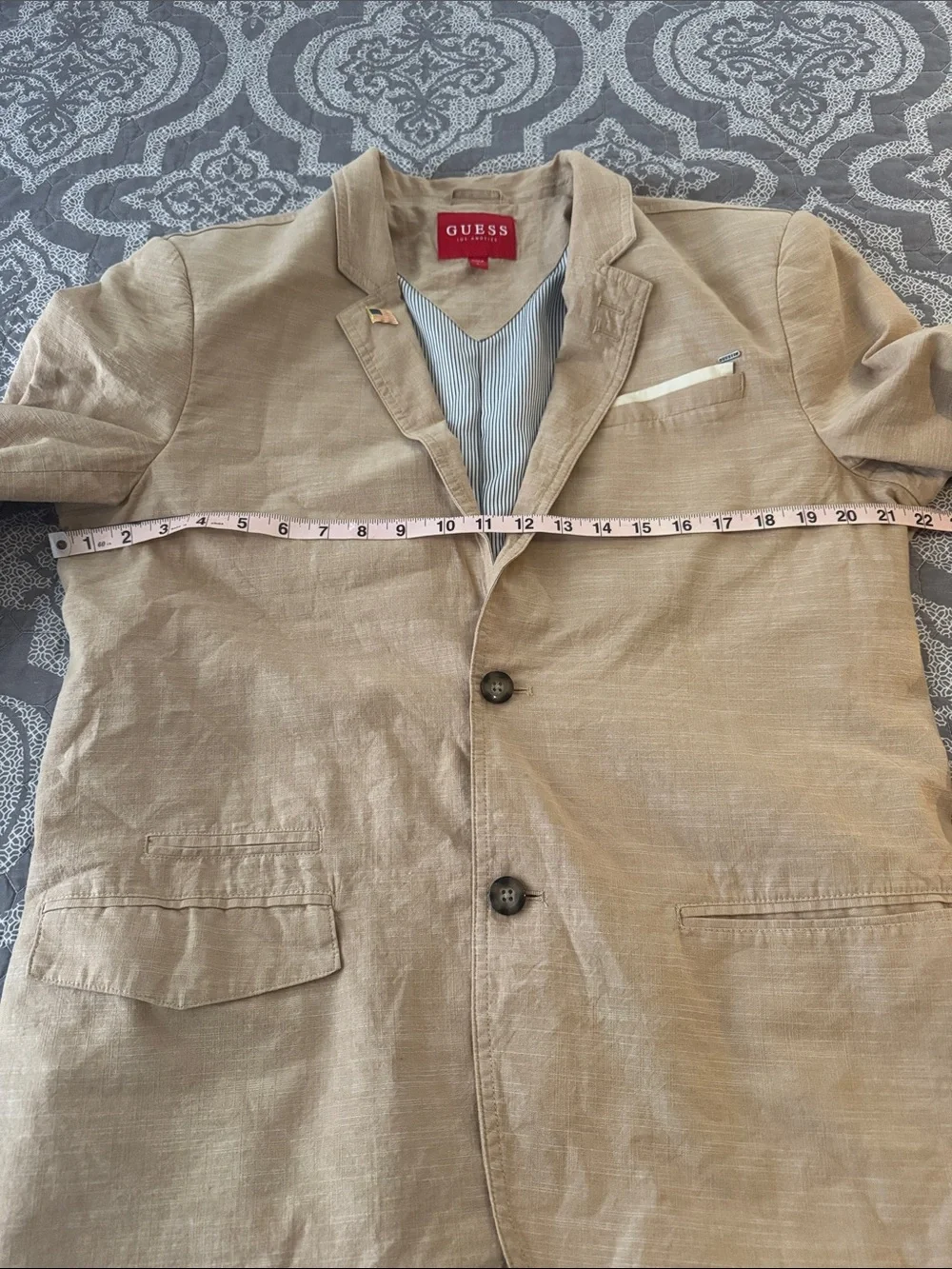 GUESS Men’s Light Tan 100% cotton Sport Coat